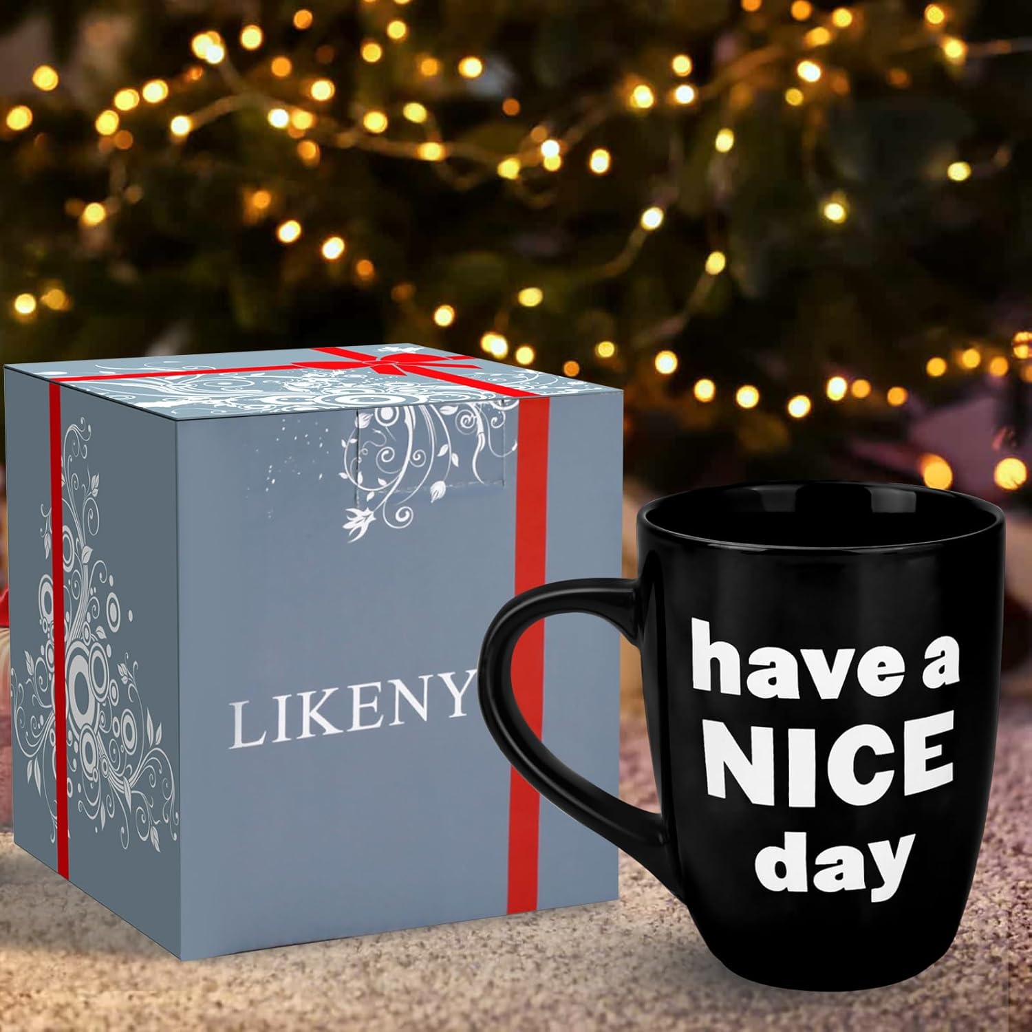 13oz Funny White Elephant Gifts for Adults - Novelty Ceramic Coffee Mug with Hidden Surprise Middle Finger Design - Gag Present for Men, Women, Mom, Dad, Coworker & Boss - Dishwasher & Microwave Safe