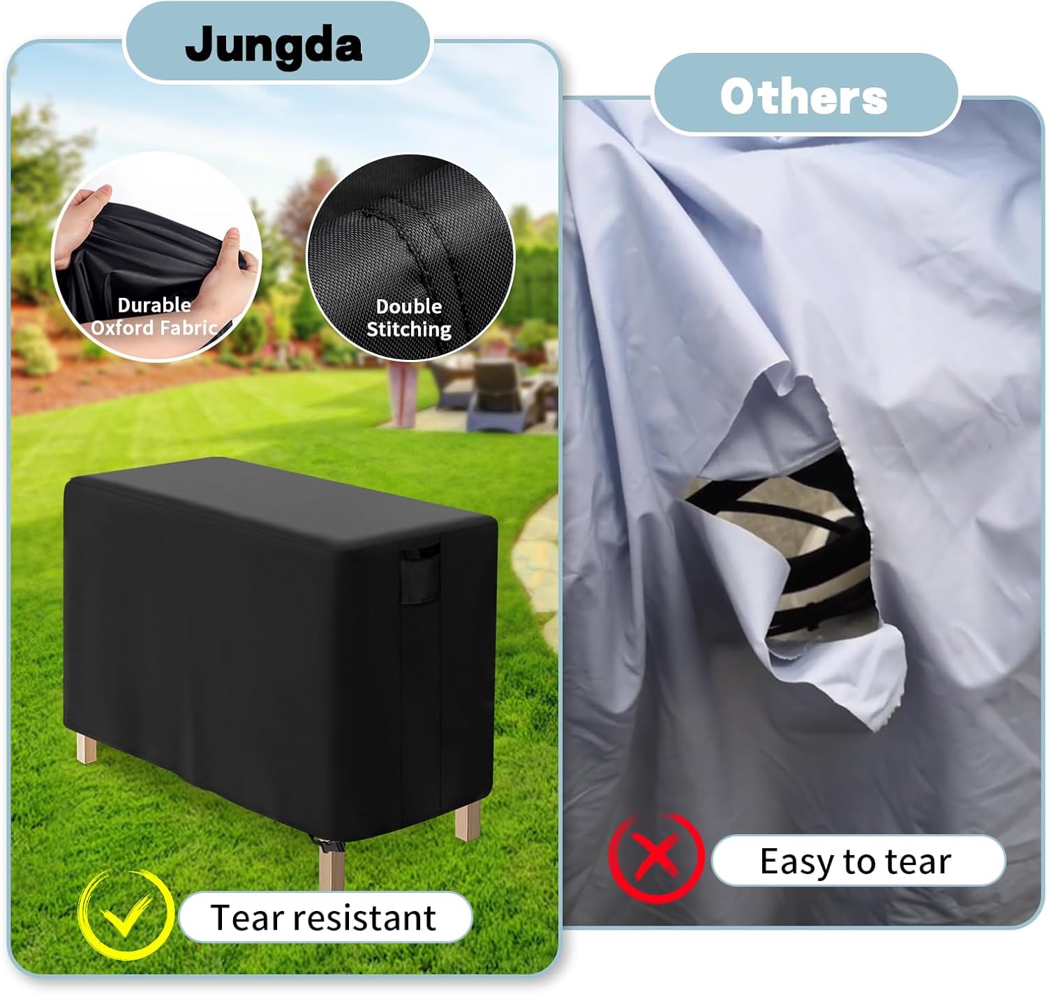 Waterproof Raised Garden Bed Cover – Heavy Duty Outdoor Planter Box Cover with Air Vents & Drawstring – 48" x 24" x 30" All-Weather Protection