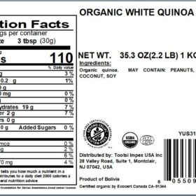 Yupik Organic White Quinoa - 2.2 lb (1 kg) | Non-GMO, Gluten-Free, Kosher & Vegan Plant-Based Protein | Whole Grain Rice & Pasta Alternative