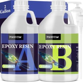 Crystal Clear Epoxy Resin Kit (2 Gallon) – Professional Grade, Self-Leveling Casting Resin for Table Tops, DIY Crafts, & Art Projects – Non-Toxic, 1:1 Ratio Formula