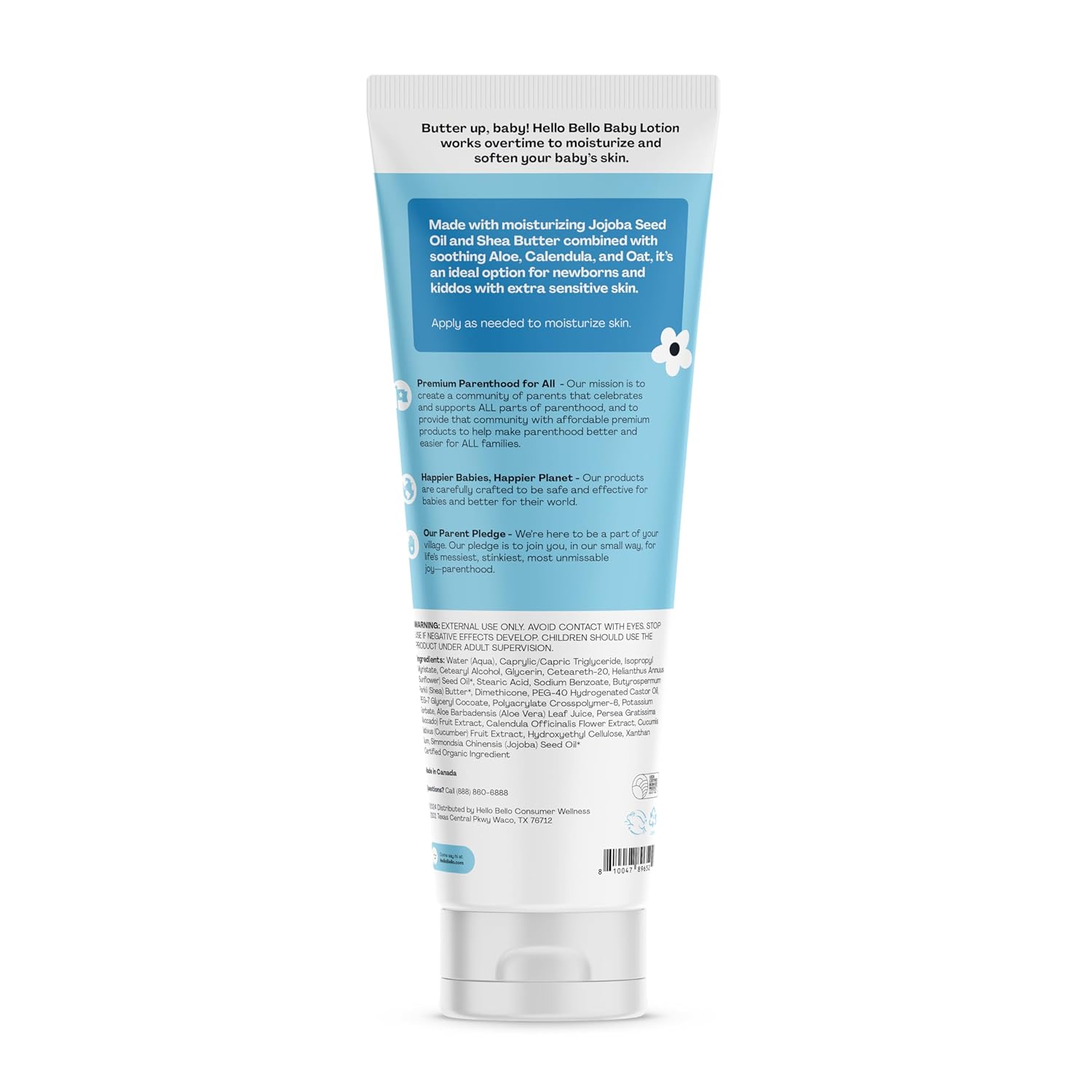 Hello Bello Premium Baby Lotion – Fragrance Free, Vegan & Cruelty-Free Daily Moisturizer – 8.5 FL Oz (Pack of 1)