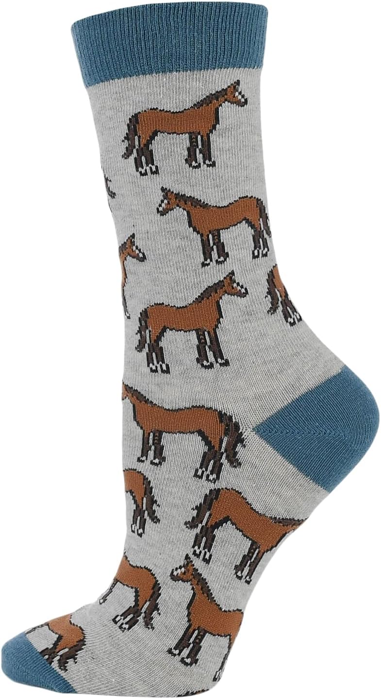 WHD Horse Crew Socks - Premium Cotton Blend for Men & Women | Novelty Equestrian & Western Riding Gift