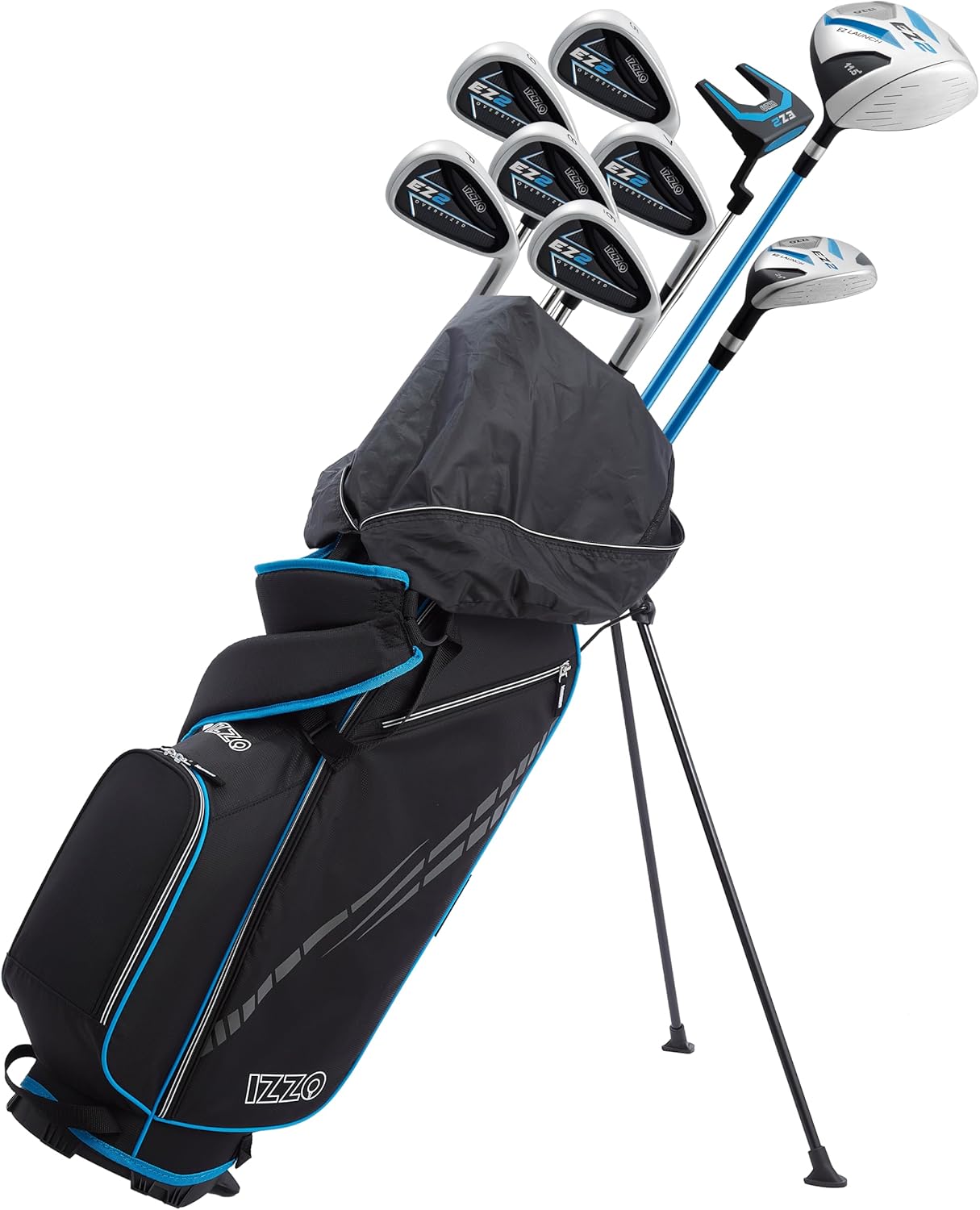 IZZO Golf EZ2 14-Piece Complete Men's Right Handed Golf Club Set with Stand Bag & Putter