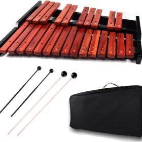 TNZMART 25-Note Professional Wooden Xylophone with Adjustable Stand – Musical Percussion Glockenspiel for Beginners, Education, and Band Performance