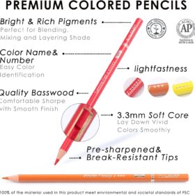 KALOUR 300 Professional Colored Pencils Set – Soft Core Lead for Sketching, Shading, & Blending – Complete Art Kit for Artists & Beginners