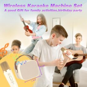 MEGUO Portable Karaoke Machine for Kids & Adults – Bluetooth Speaker with Wireless Mic, Magic Voice Changer & Echo Effects – Ideal Birthday Gift for Boys & Girls (Ages 4-12)