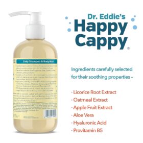 Happy Cappy Daily Shampoo & Body Wash for Eczema-Prone Skin - 8 fl oz - Fragrance-Free, Hypoallergenic, Dermatologist Tested Baby Wash with Oatmeal & Aloe Vera