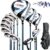 PGM G300 Men's Complete 12-Piece Golf Club Set – Titanium Driver, Draw-Biased Hybrid, Stainless Steel Irons, Alignment Putter & Stand Bag with Headcovers
