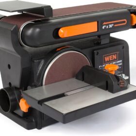 WEN 4 in. x 36 in. 2-in-1 Belt and Disc Sander with Cast Iron Base (6502T)