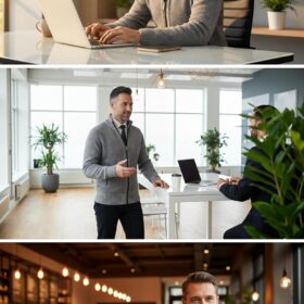 Vcansion Men's Classic Stand Collar Slim Fit Cardigan Sweater