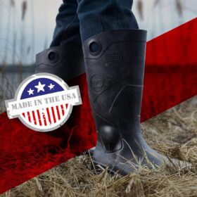 Dunlop Chesapeake Waterproof PVC Rain Boots – Lightweight Steel-Safety Footwear for Men & Women – Wide Calf, Soft Toe, Slip-Resistant Outsole – Ideal for Farm, Fishing & Industrial Work