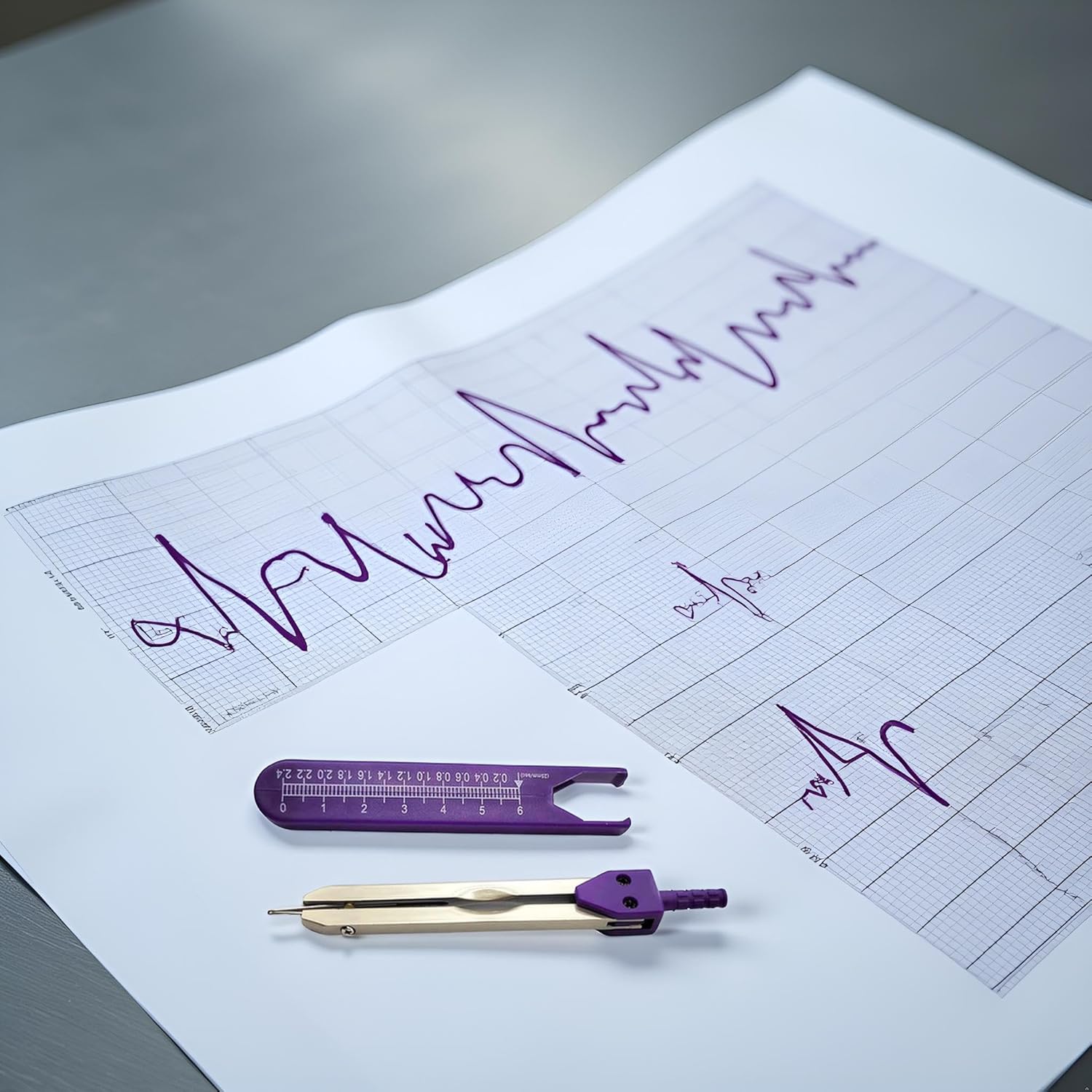 Purple EKG Calipers – Premium ECG Measurement Tool for Medical Professionals, Nurses, and Students