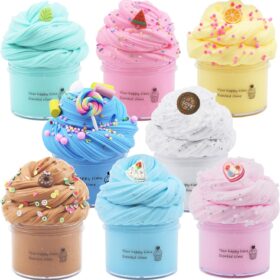 8-Pack Premium Butter Slime Kit for Kids – Soft, Non-Stycky & Scented DIY Putty – Arts & Crafts for Boys & Girls