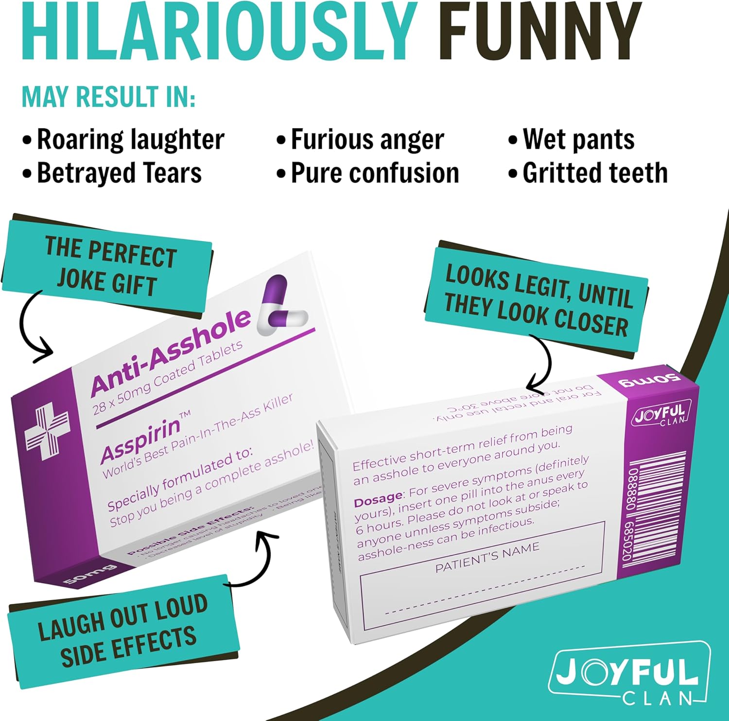 Hilarious Prank Pill Box – Funny Gag Gift Pharmacy Pouch & Empty Joke Container for Adults – Inappropriate White Elephant & Secret Santa Present for Men & Women
