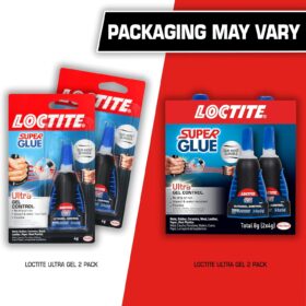 Loctite Ultra Gel Control Super Glue - 2 Pack (0.14 fl oz) | Rubber Toughened, Impact Resistant, Side Squeeze Applicator for Plastic, Wood, Metal & Crafts