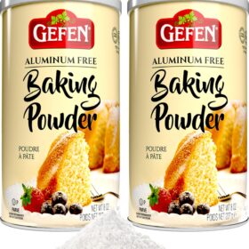 Gefen Aluminum-Free Baking Powder (2 Pack) | 8oz Resealable Canisters | Gluten & Cornstarch Free Double Acting Leavener for Cakes, Cookies & Pancakes