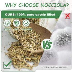 Nocciola 3-Pack Premium Catnip Toys – 100% Organic Cat Kicker & Teething Chew for Stress Relief & Play