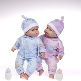 JC Toys Berenguer Boutique 13" Caucasian Twins Gift Set - Realistic Soft Body Baby Dolls with Removable Outfits - Pink & Blue - Ages 2+