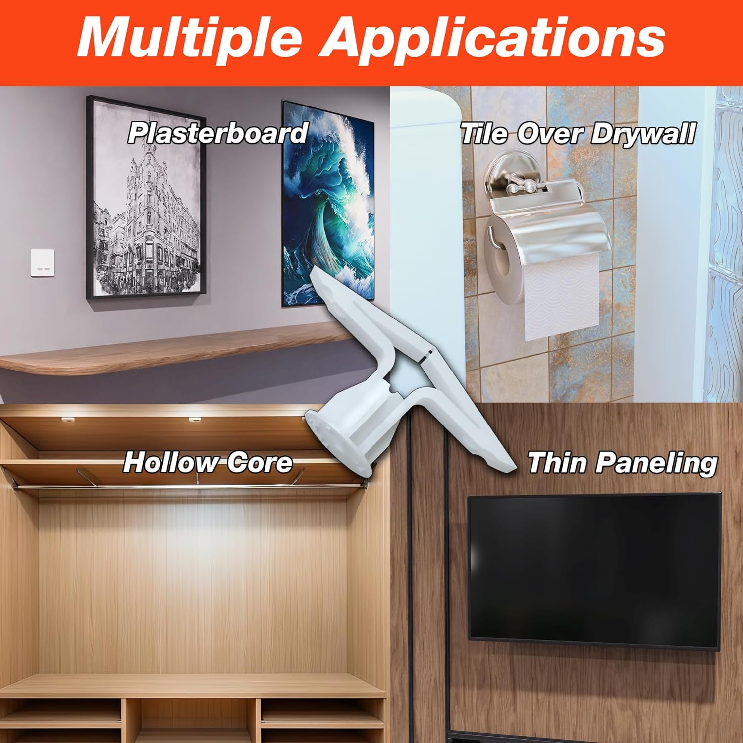 TOGGLER Toggle TC Commercial Grade Drywall Anchors with Screws (5 Pack) | Made in USA | High Strength 5/8-Inch to 3/4-Inch Grip Range for #6 to #14 Fasteners