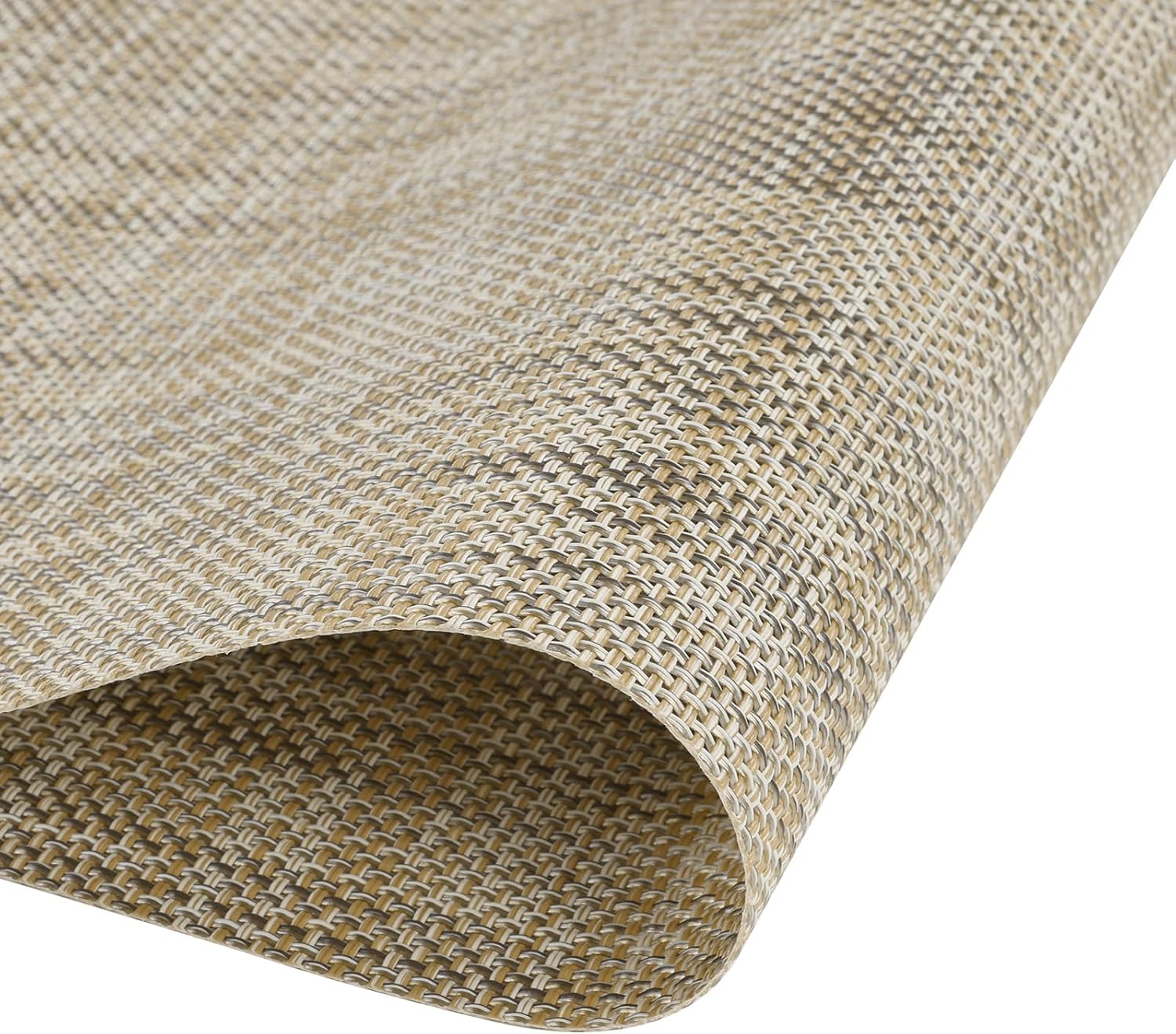 SHACOS Woven Vinyl Table Runner - 12 x 54 Inch Waterproof, Heat Resistant & Cuttable Indoor Outdoor Table Decor (Beige)