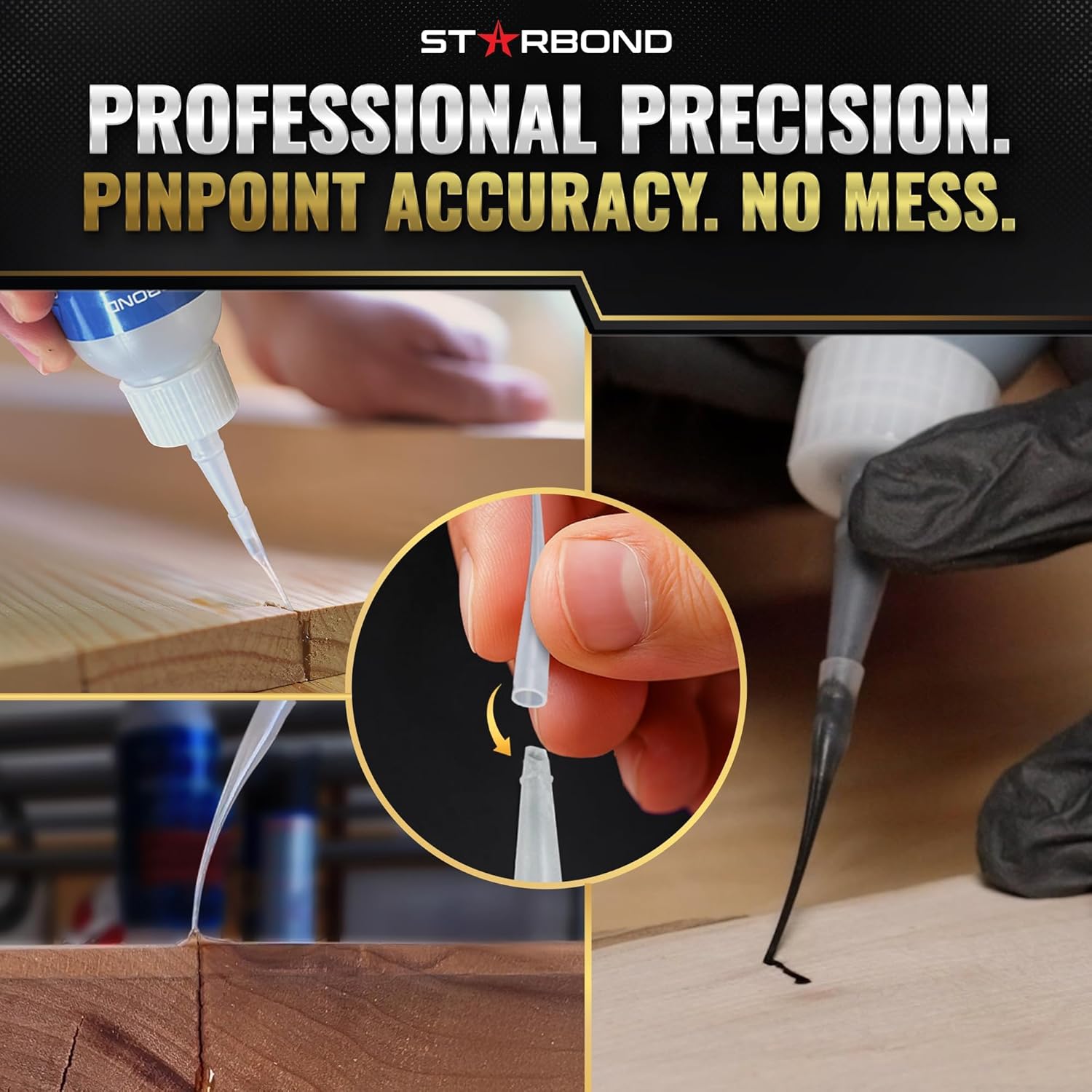 Starbond EM-02 Super Fast Thin CA Glue Pro Kit – Industrial Strength Cyanoacrylate Adhesive with Precision Micro-Tips & Anti-Clog Cap – Professional Woodturning, Hobby, and Model Repair (2 oz)