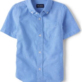 The Children's Place Boys' Uniform-Ready Short Sleeve Oxford Shirt - Classic Button-Down Top
