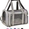 Henkelion TSA Approved Small Dog & Cat Carrier – Grey, Soft-Sided & Collapsible Travel Bag (Up to 15 lbs)