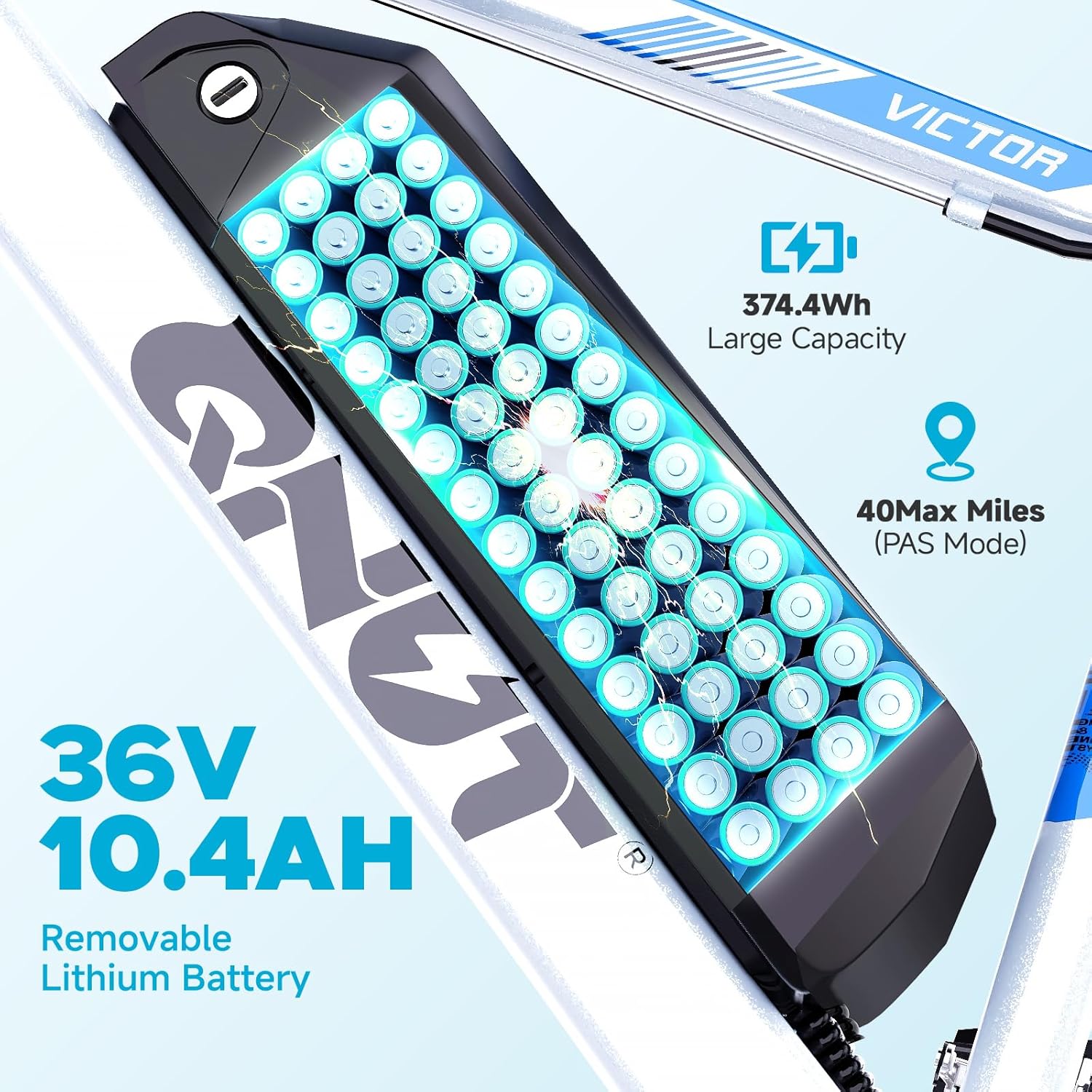 Victor 26" Electric Bike for Adults & Teens - 350W UL 2849 Certified E-MTB with 36V Battery, 21-Speed Gears, and Dual Disc Brakes