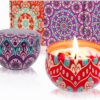 Aromatherapy Scented Candles Gift Set – 2 Pack Natural Soy Wax Tins for Stress Relief, Yoga & Bath (Lavender & Wolfberry Orange)