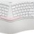 Nulea Ergonomic Split Keyboard - Rechargeable Wireless with 2.4G & Bluetooth, Soft Leatherette Wrist Rest & Adjustable Tilt (Rose Gold & White)