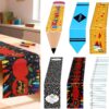 6-Piece Crayon Table Runners - Back to School Party Decorations for Classroom, Preschool, or Home