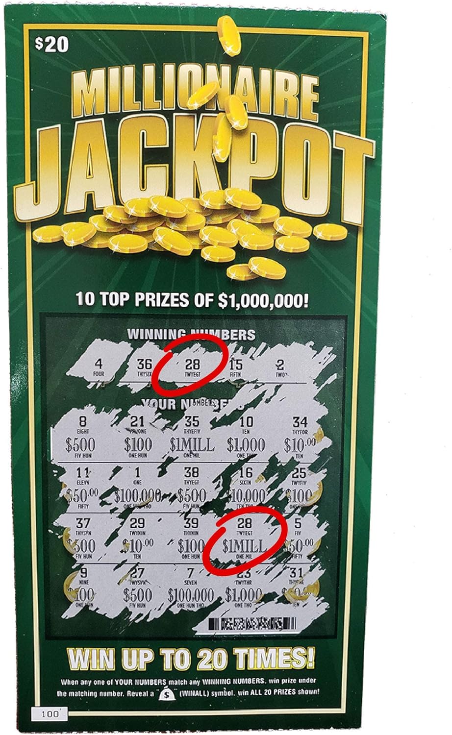 Laughing Smith Realistic Fake Lottery Tickets - 8 Pack Hilarious Gag Gift Prank Scratch Cards - $1 Million & Cash King Winning Jokes for Adults