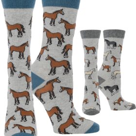 WHD Horse Crew Socks - Premium Cotton Blend for Men & Women | Novelty Equestrian & Western Riding Gift