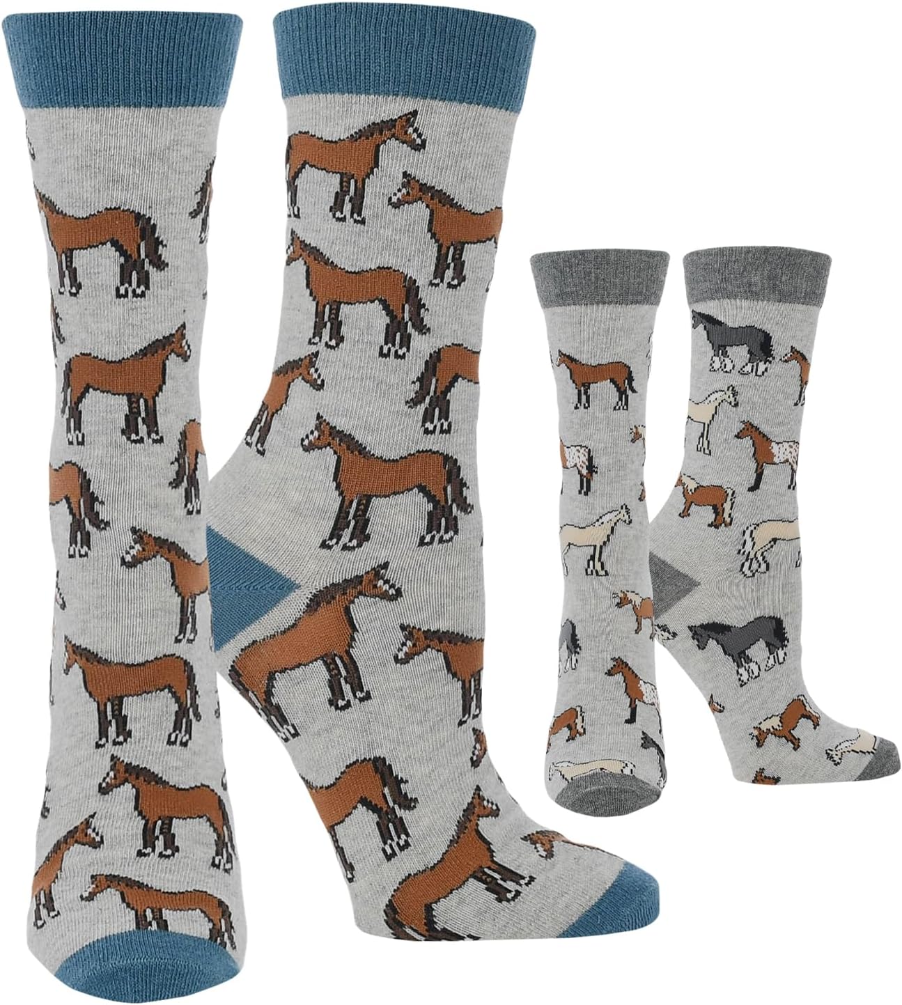 WHD Horse Crew Socks - Premium Cotton Blend for Men & Women | Novelty Equestrian & Western Riding Gift