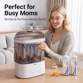 Bear 2-Layer Electric Baby Bottle Sterilizer and Dryer – High Capacity Steam Sanitizer with 48H Storage