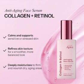 Radiant Aura Collagen & Retinol Face Serum – 2.03 Fl Oz Korean Anti-Aging Treatment for Smoothing, Firming, and Hydrating – Vegan, Fast-Absorbing & Clean Beauty