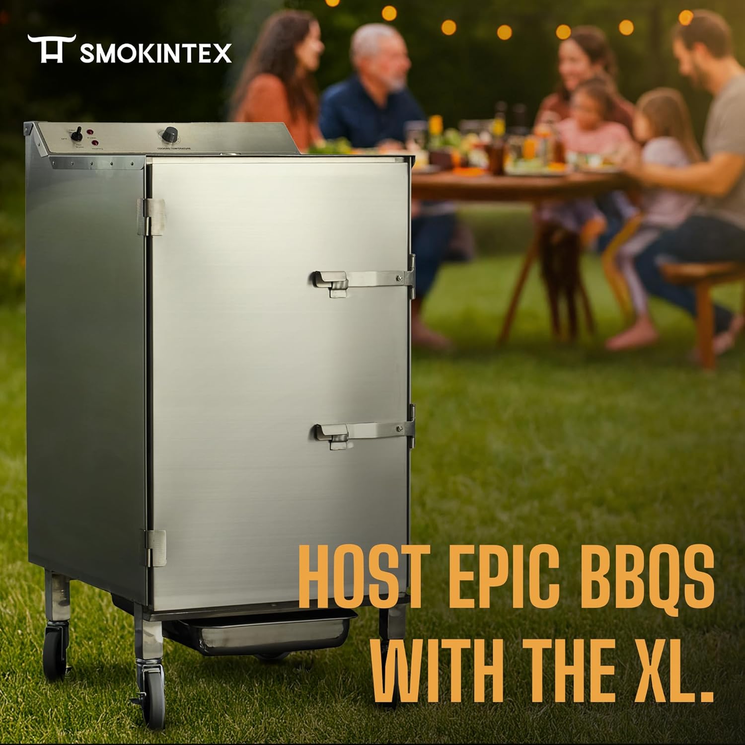 SmokinTex 'The XL' Electric Smoker - 80 lb. Capacity Stainless Steel Outdoor Meat Smoker with Dual Heating Elements