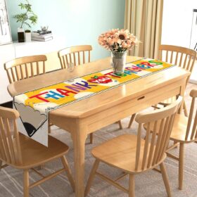Nepnuser Teacher Appreciation Table Runner - Rustic Linen 'Thank You' Kitchen Dining Decor - 13 x 72 Inches