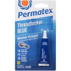 Permatex 24200 Medium Strength Threadlocker Blue 6ml - General Purpose Anaerobic Adhesive for Bolts, Nuts & Screws to Prevent Vibration & Corrosion