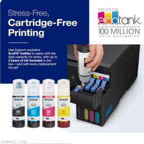 Epson EcoTank ET-2800 Wireless All-in-One Supertank Printer | Cartridge-Free Ink System with Scanner, Copier & Easy Wi-Fi for Home Use