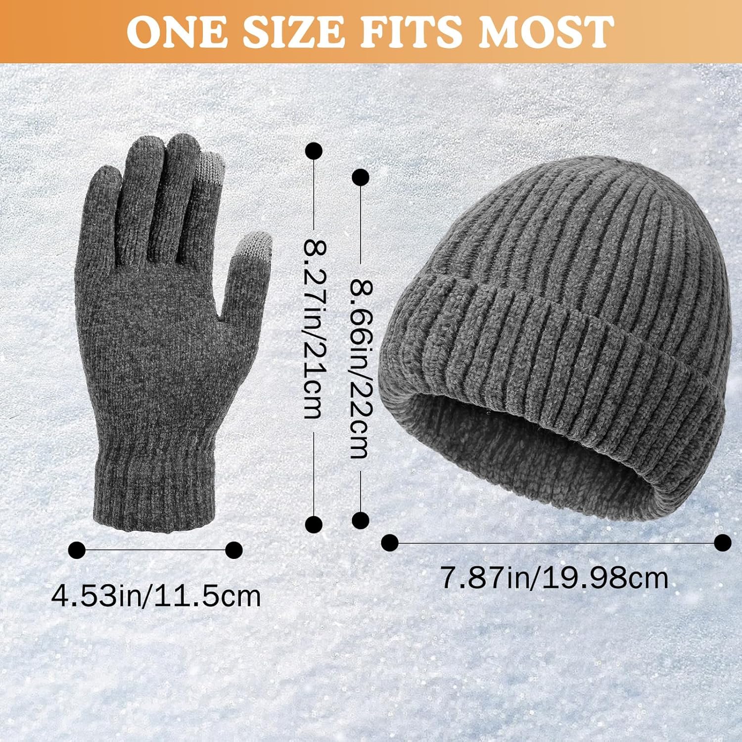 Fivali Winter Hat and Gloves Set for Men & Women – Windproof Thermal Beanie with Touchscreen Capabilities – Ideal for Skiing, Hiking, and Commuting