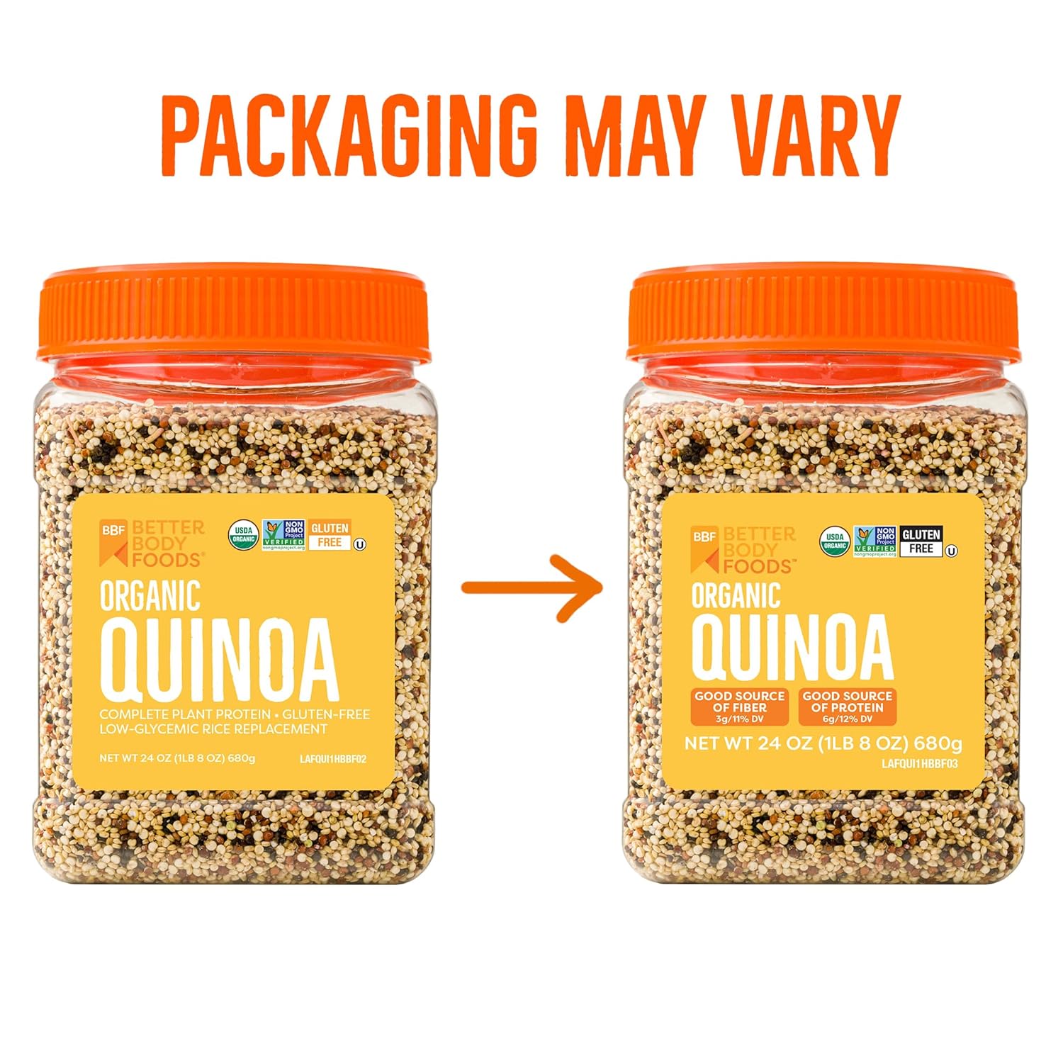 BetterBody Foods Organic Quinoa – 24 Oz (1.5 lb) – USDA Certified, Gluten Free, Non-GMO, Vegan Complete Protein Rice Alternative