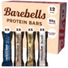 Barebells Protein Bars Variety Pack (12 Count) – 20g Protein, Low Sugar, Gluten-Free – Includes Cookies & Cream, Caramel Cashew, Salty Peanut, Chocolate Dough
