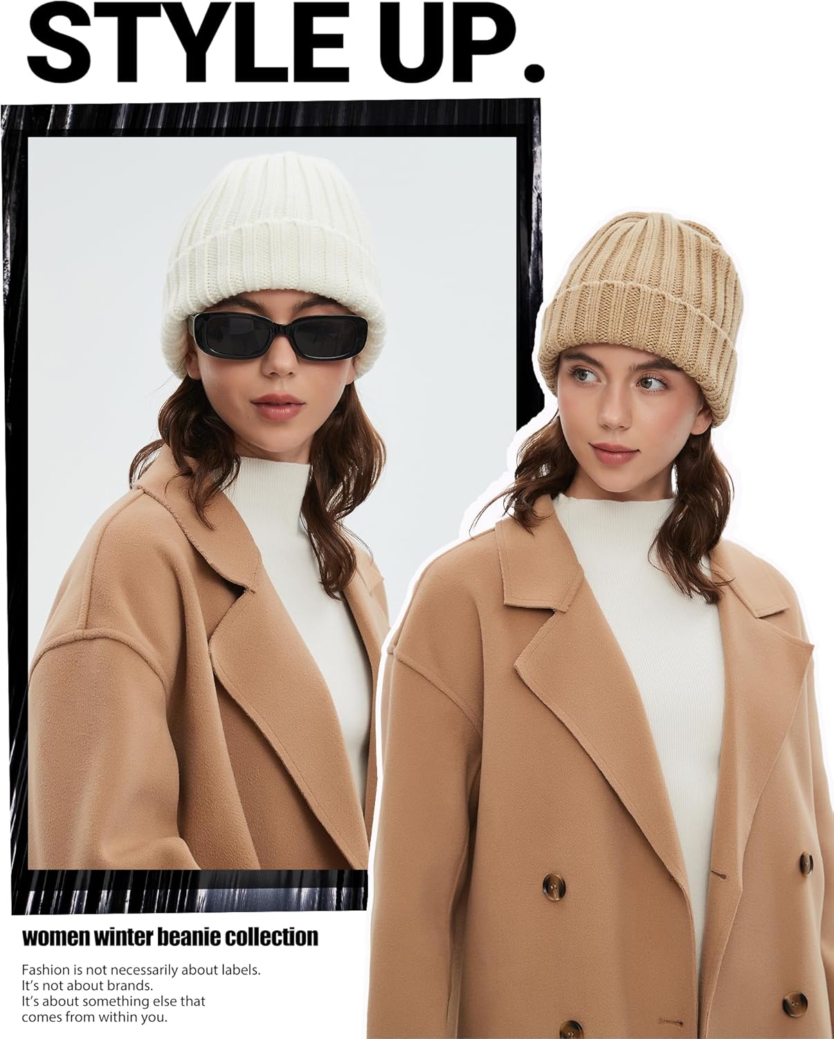 Premium Fleece Lined Wool Beanie for Men & Women – Thermal Soft Skull Cap for Skiing, Snowboarding & Cold Weather