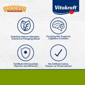Vitakraft Sunseed Vita Prima Dwarf Hamster Food – 2 lb Nutritious Blend with Fruits, Veggies, Seeds & Grains for Small Animals