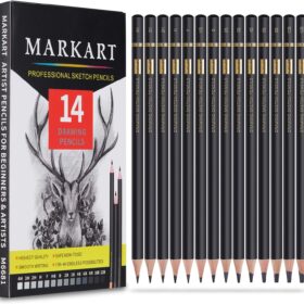 MARKART Professional Sketching Pencil Set – 14-Piece Graphite Kit (12B to 4H) for Drawing, Shading, and Art