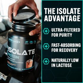 PEScience Select Whey Protein Isolate Powder - 100% Whey Isolate, Low Carb, Lactose Free, 25g Protein, Gourmet Chocolate (27 Servings)
