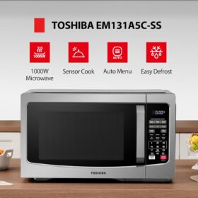 Toshiba 1.2 Cu. Ft. Stainless Steel Countertop Microwave - 1000W Smart Sensor, ECO Mode & Mute Function