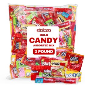 3 lb Bulk Assorted Taffy Candy Mix – Individually Wrapped Chewy Sweets for Piñatas, Party Favors, Office Treats, and School Snacks