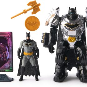 DC Comics Metal Force Batman Action Figure – 6-Inch Transformable Toy with 4-Inch Mini Figure, Built-in Blaster & Armor Suit – Super Hero Gift for Boys & Girls Ages 4+